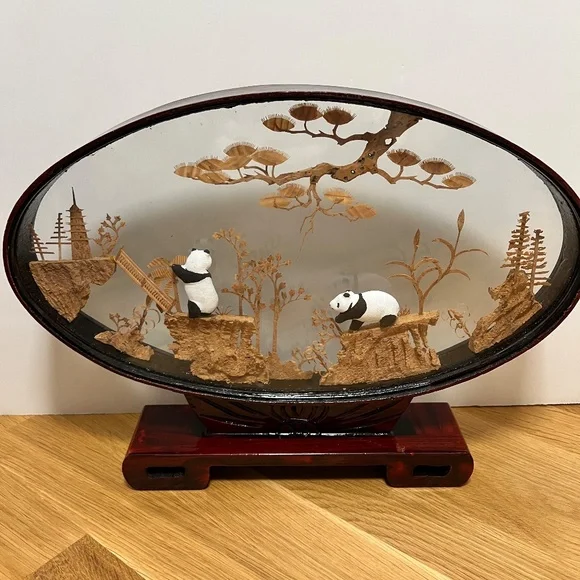 Vintage 90’s Cork Carved Scene - Picture 4 of 7